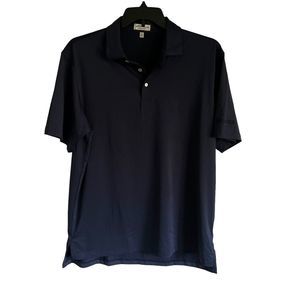 Peter Millar Summer Comfort‎ Large Solid Blue Short Sleeve Golf Polo Shirt.